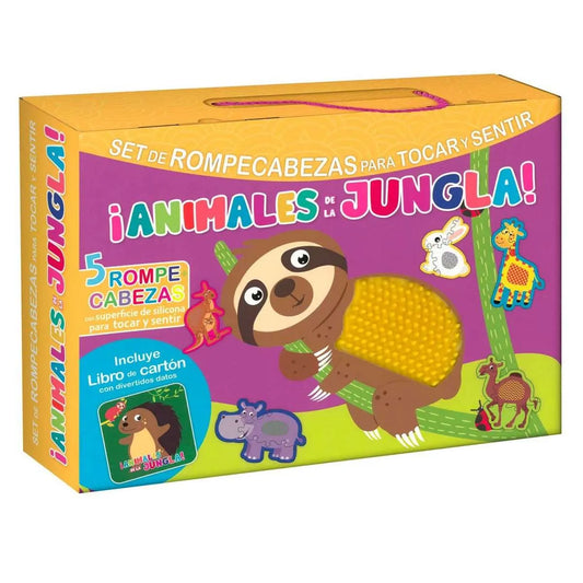 Rompecabezas Tocar y Sentir - ¡Animales de la Jungla!