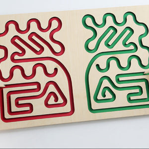 Tablero de Trazos y Números Montessori en Madera