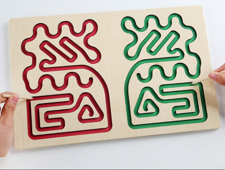 Tablero de Trazos y Números Montessori en Madera