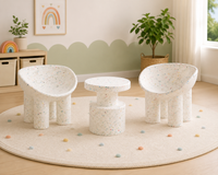 Set Mesa Redonda Confetti + 2 Sillas Bucket (Envió en 3 cajas individuales)