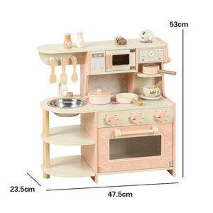Cocina de Madera Infantil con Horno, Microondas y Máquina de Café