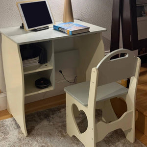 Escritorio Infantil Set de Mesa y Silla de Madera
