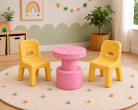 Set Mesa Redonda Confetti + 2 Sillas (Envió en 3 cajas individuales)