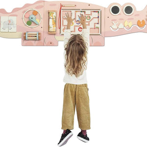 Juego de Pared Cocodrilo de Madera Multifuncional – Estaciones de Juego Montessori