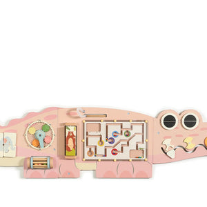 Juego de Pared Cocodrilo de Madera Multifuncional – Estaciones de Juego Montessori