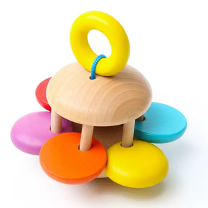 Sonajero de Madera con Colores y Aro Superior