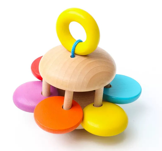 Sonajero de Madera con Colores y Aro Superior