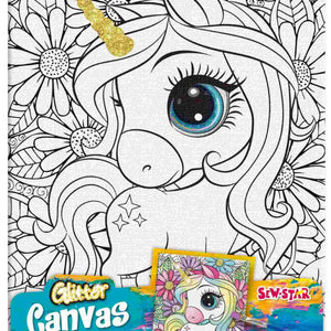 Kit de pintura sobre lienzo medio - Unicornio