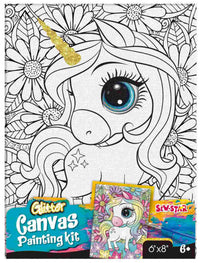 Kit de pintura sobre lienzo medio - Unicornio