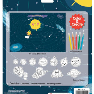 Pegatinas para colorear - Universo