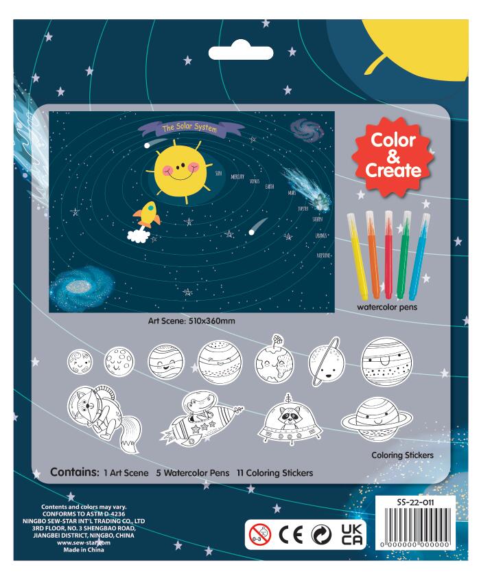 Pegatinas para colorear - Universo