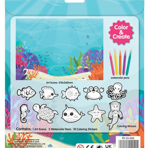 Pegatinas para colorear - Vida marina