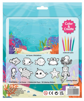 Pegatinas para colorear - Vida marina