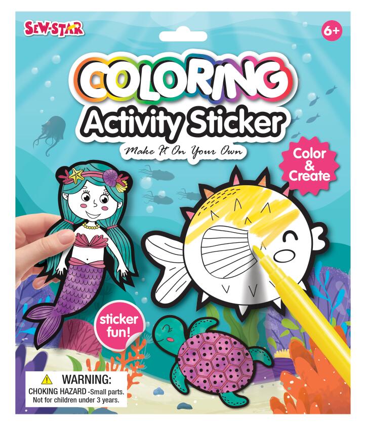 Pegatinas para colorear - Vida marina