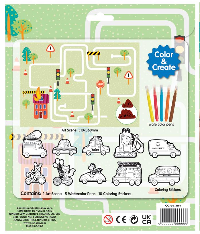 Pegatinas para colorear - Vehículos