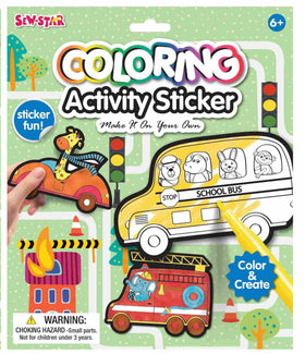 Pegatinas para colorear - Vehículos