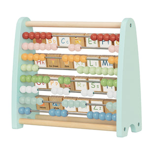 Ábaco de Madera Doble Cara con Letras y Cuentas