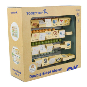 Ábaco de Madera Doble Cara con Letras y Cuentas