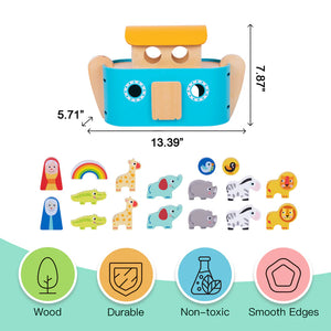 Arca de Noé de Madera con Animales