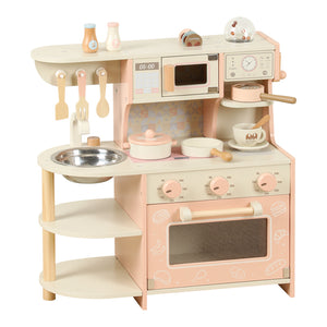 Cocina de Madera Infantil con Horno, Microondas y Máquina de Café