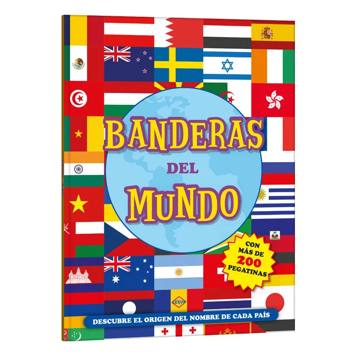 Banderas del Mundo con 200 Pegatinas