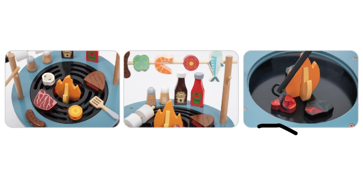 BBQ Fire Pit – Juego de Parrillada de Juguete-45 piezas