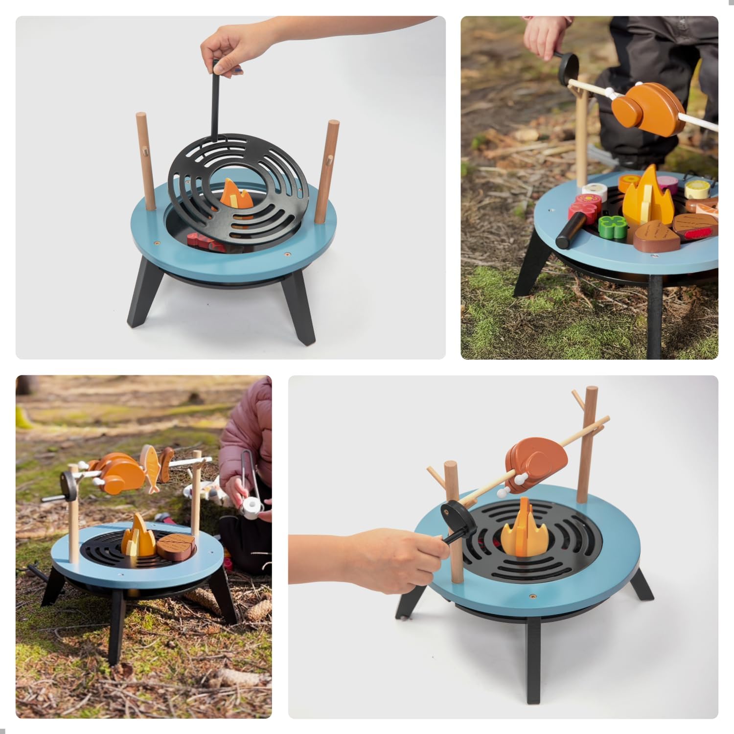 BBQ Fire Pit – Juego de Parrillada de Juguete-45 piezas