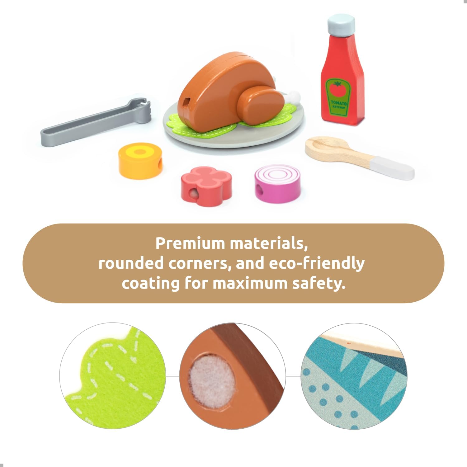 BBQ Fire Pit – Juego de Parrillada de Juguete-45 piezas