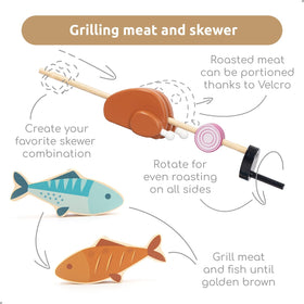 BBQ Fire Pit – Juego de Parrillada de Juguete-45 piezas