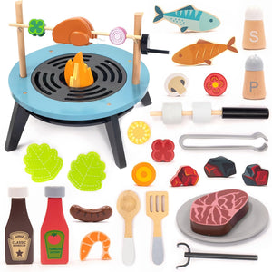 BBQ Fire Pit – Juego de Parrillada de Juguete-45 piezas
