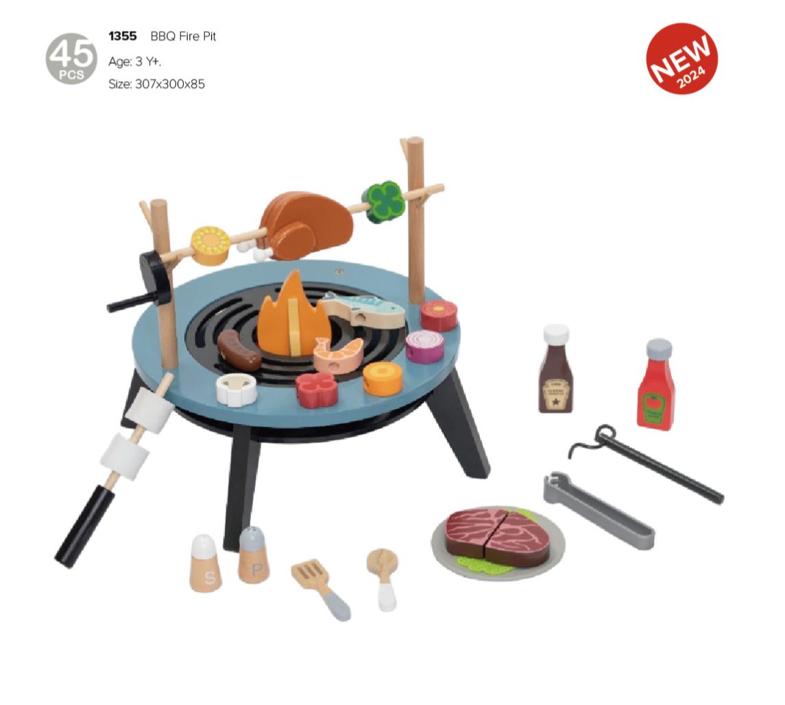 BBQ Fire Pit – Juego de Parrillada de Juguete-45 piezas