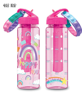 Botella de Agua con Marcador de Tiempo y Tubo Congelador - Arcoiris