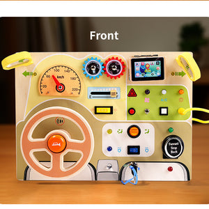 Busy Board de Madera con Volante y Luces LED