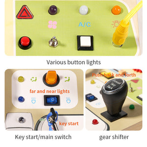 Busy Board de Madera con Volante y Luces LED