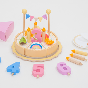 Set de Juego de Pastel de Cumpleaños de Madera