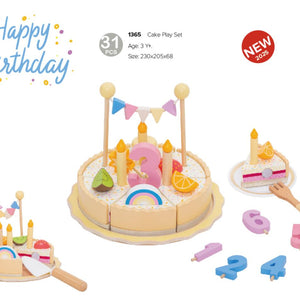 Set de Juego de Pastel de Cumpleaños de Madera