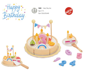 Set de Juego de Pastel de Cumpleaños de Madera