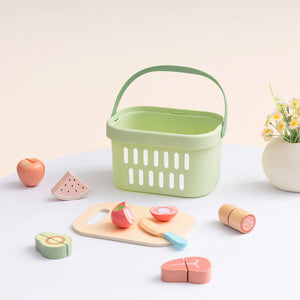 Canasta de Alimentos de Madera Para Cortar