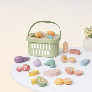 Canasta de Alimentos de Madera Para Cortar