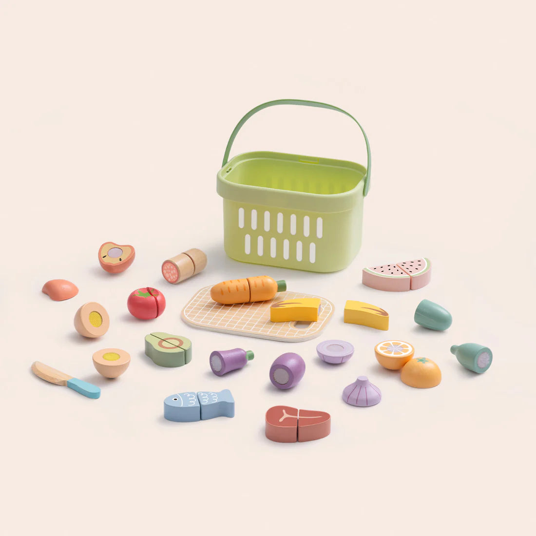 Canasta de Alimentos de Madera Para Cortar