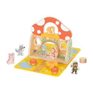 Casita de Caperucita Roja de Madera Portátil