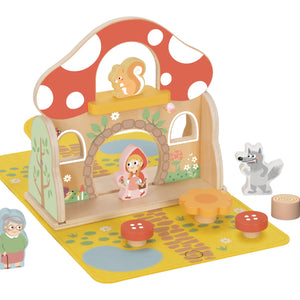 Casita de Caperucita Roja de Madera Portátil