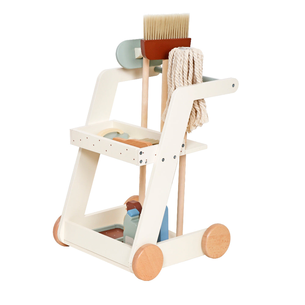 Carrito de Limpieza de Madera – Juego de Imitación