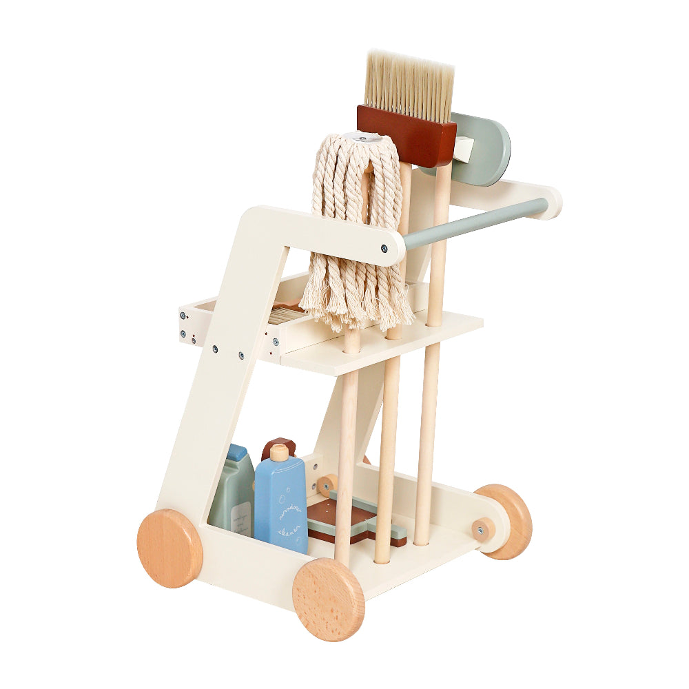 Carrito de Limpieza de Madera – Juego de Imitación