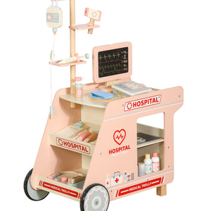 Carrito Hospital Médico de Madera con Accesorios