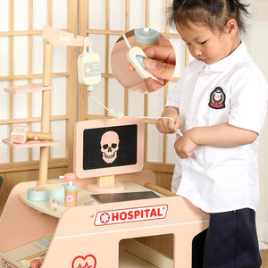 Carrito Hospital Médico de Madera con Accesorios