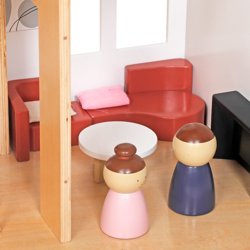 Casa de Muñecas Villa Moderna con Accesorios y Muñequitos