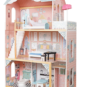 Casita de Muñecas de 3 Pisos con Muebles y Accesorios