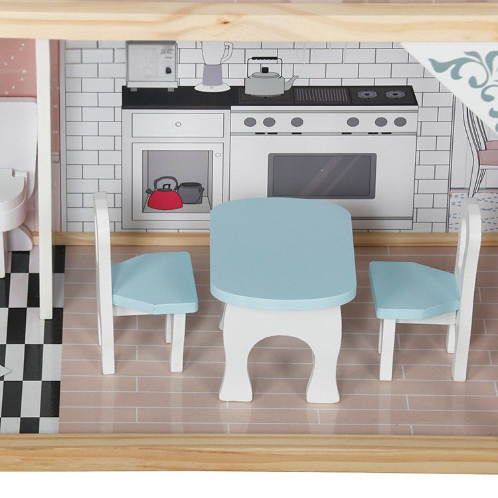 Casita de Muñecas de 3 Pisos con Muebles y Accesorios