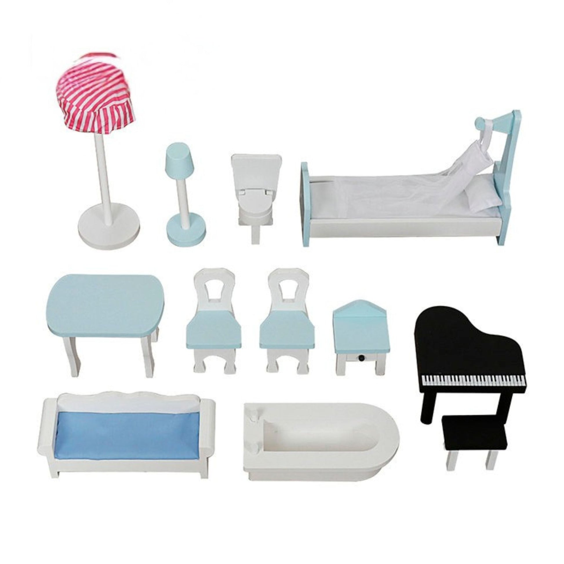 Casita de Muñecas de 3 Pisos con Muebles y Accesorios